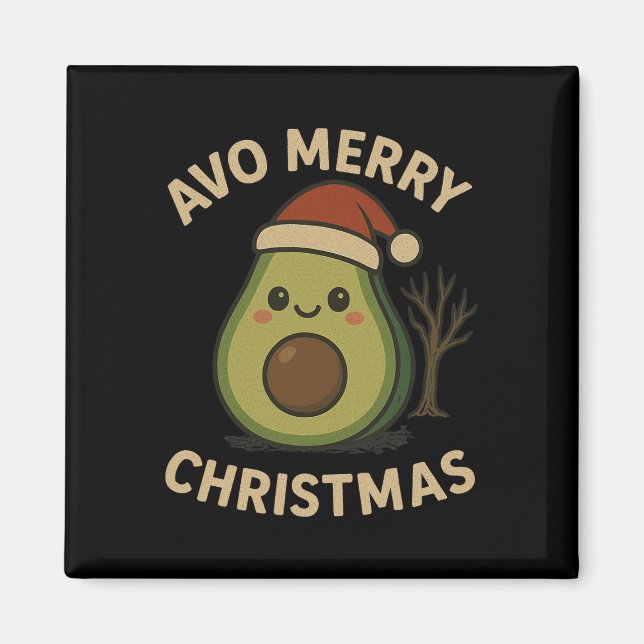 Avo Merry Christmas Funny Avocado Pub Magnet (Vorne)