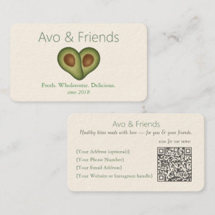 Avo und Freunde Avocado Logo Gesunde Ernährung - Visitenkarte