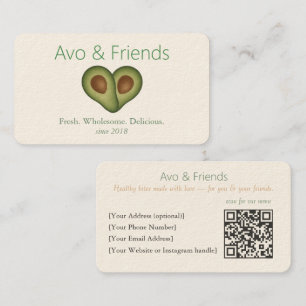 Avo und Freunde   Avocado Logo Gesunde Ernährung - Visitenkarte