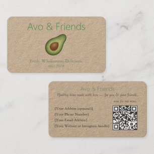 Avo und Freunde   Avocado Logo Gesunde Ernährung - Visitenkarte