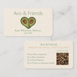 Avo und Freunde   Avocado Logo Gesunde Ernährung - Visitenkarte