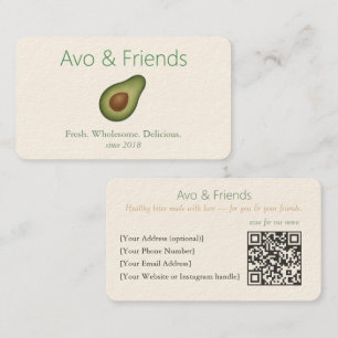 Avo und Freunde   Avocado Logo Gesunde Ernährung - Visitenkarte