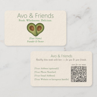 Avo und Freunde | Avocado Logo Gesunde Ernährung - Visitenkarte