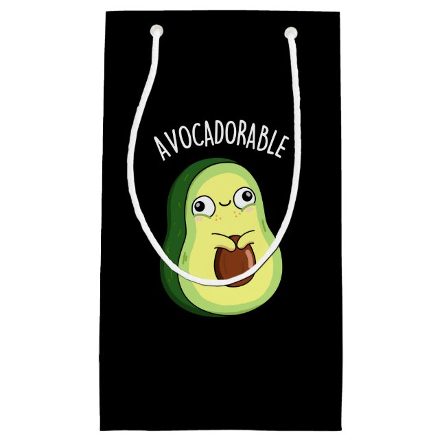 Avoc-adorable Funny Avocado Pun Dark BG Kleine Geschenktüte (Vorderseite)
