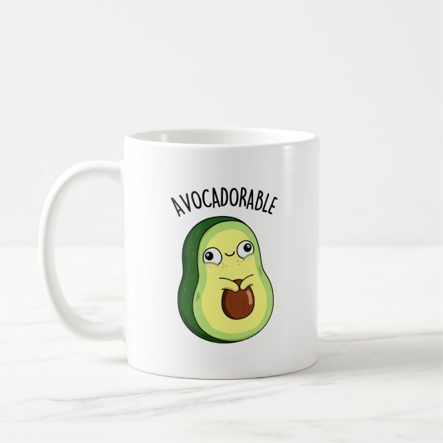 Avoc-adorable Funny Avocado Pun Kaffeetasse (Links)