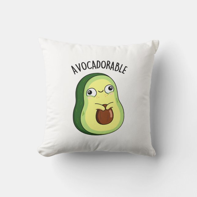 Avoc-adorable Funny Avocado Pun Kissen (Vorderseite)