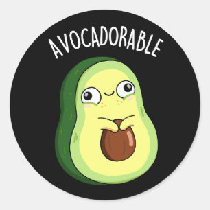 Avoc-adorable Funny Avocado Pun Runder Aufkleber
