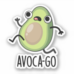 Avoca-go Funny Avocado Pun Aufkleber