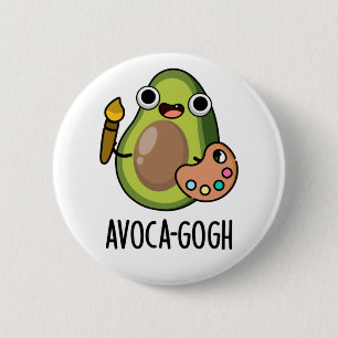 Avoca-gogh Funny Avocado Artist Pun Button