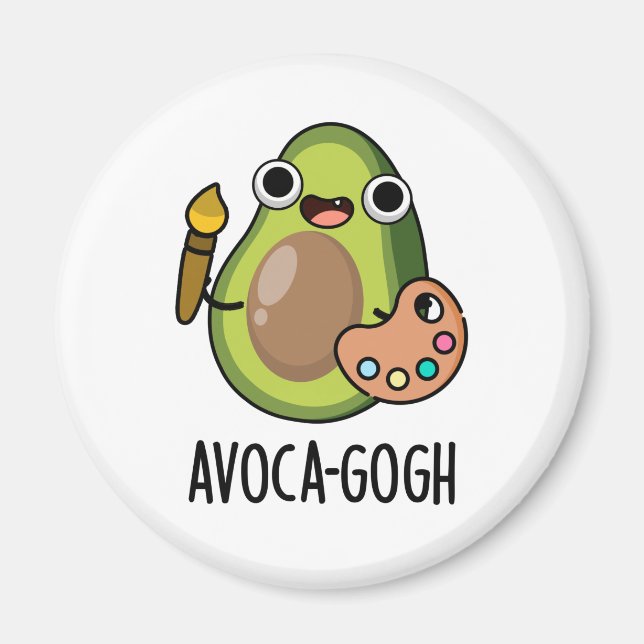 Avoca-gogh Funny Avocado Artist Pun Magnet (Vorne)