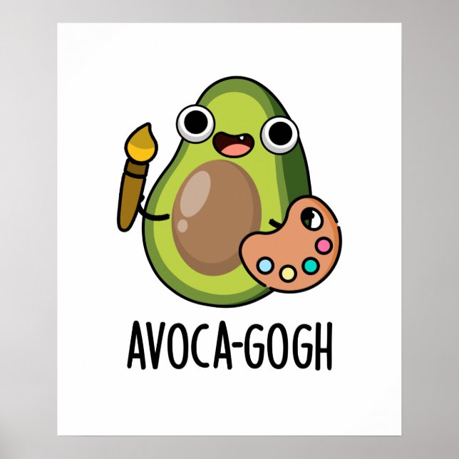 Avoca-gogh Funny Avocado Artist Pun Poster (Vorne)