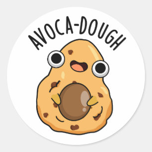 Avoca-Teig Lustiger Avocado-Wortwitz Runder Aufkleber