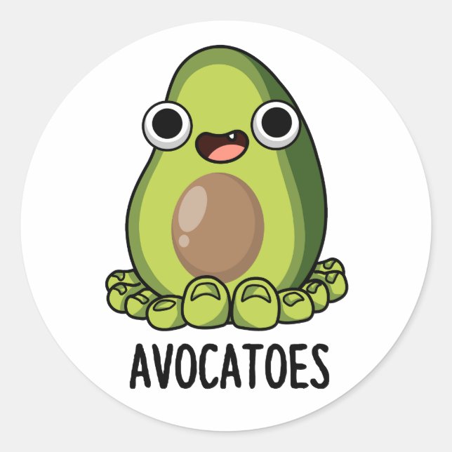 Avoca-toes Funny Avocado Puns Runder Aufkleber (Vorderseite)