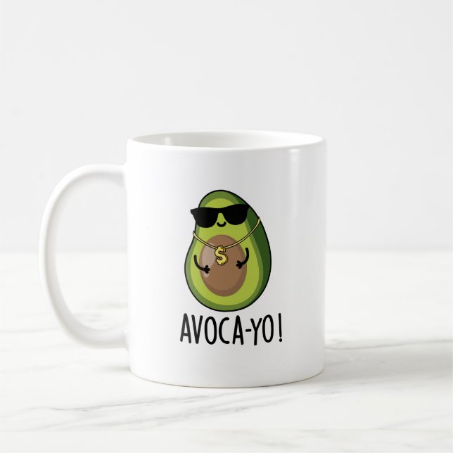 Avoca-yo Funny Cool Avocado Pun Kaffeetasse (Links)