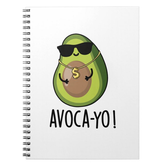 Avoca-yo Funny Cool Avocado Pun Notizblock (Vorderseite)