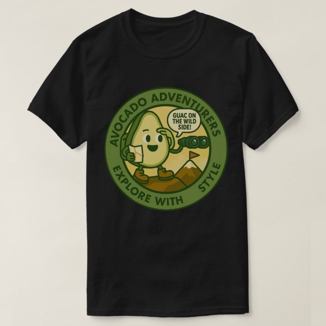 Avocado-Abenteurer erkunden mit Stil T-Shirt (Design vorne)