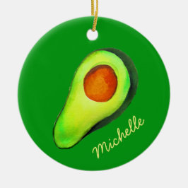 Avocado-Abhängig niedlicher Ava-Grün Keramik Ornament