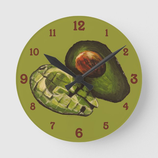 Avocado Acrylic Wall Clock Runde Wanduhr (Vorderseite)