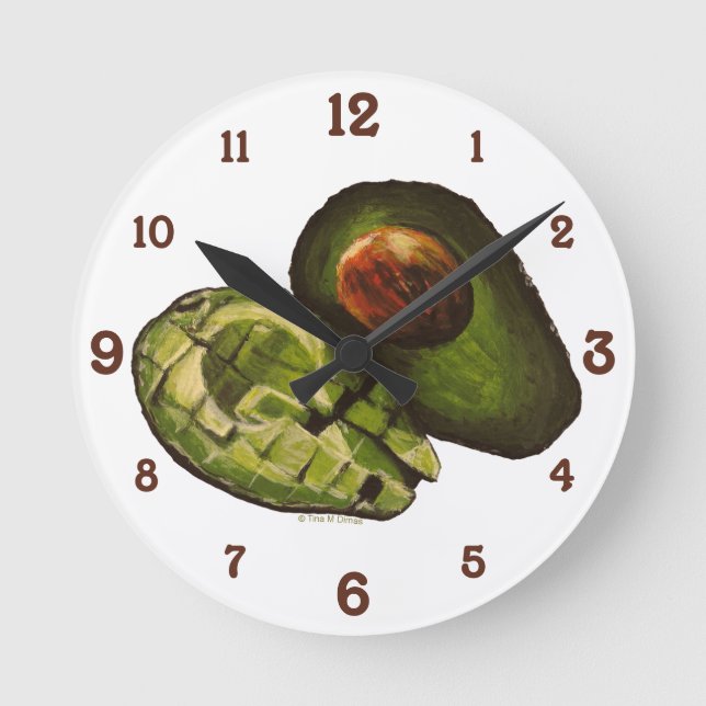 Avocado Acrylic Wall Clock Runde Wanduhr (Vorderseite)