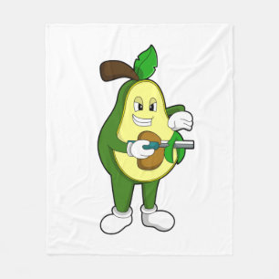 Avocado als Friseur mit Razor Fleecedecke