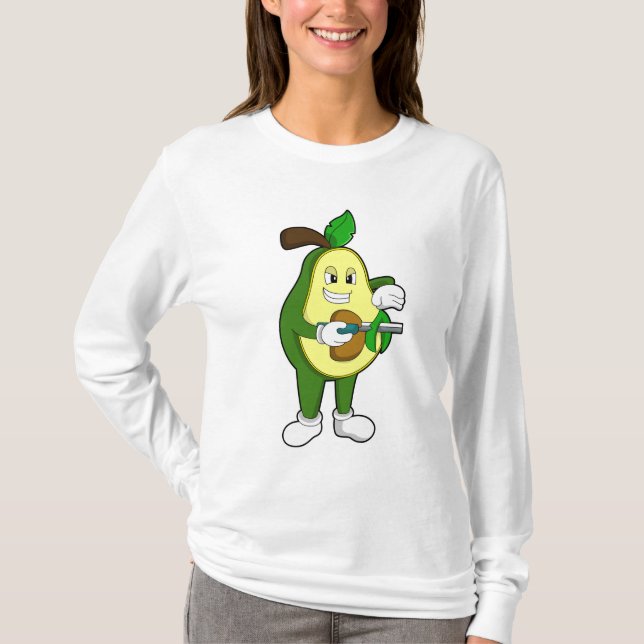Avocado als Friseur mit Razor T-Shirt (Vorderseite)