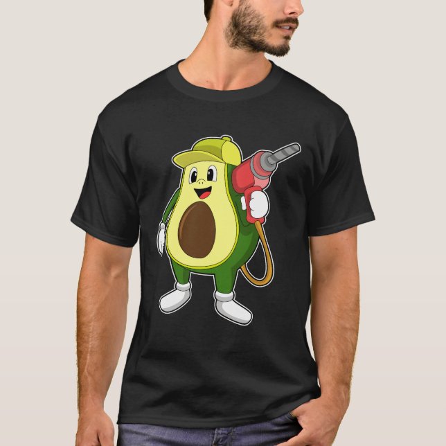 Avocado als Handwerker mit Drill T-Shirt (Vorderseite)