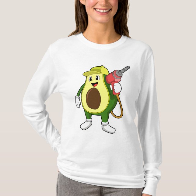 Avocado als Handwerker mit Drill T-Shirt (Vorderseite)