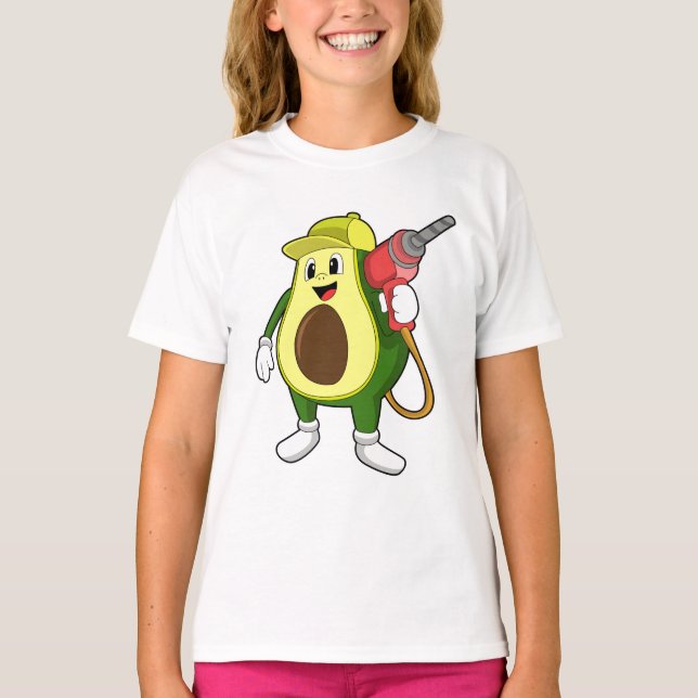 Avocado als Handwerker mit Drill T-Shirt (Vorderseite)