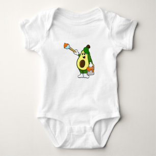 Avocado als Maler mit Pinsel Baby Strampler
