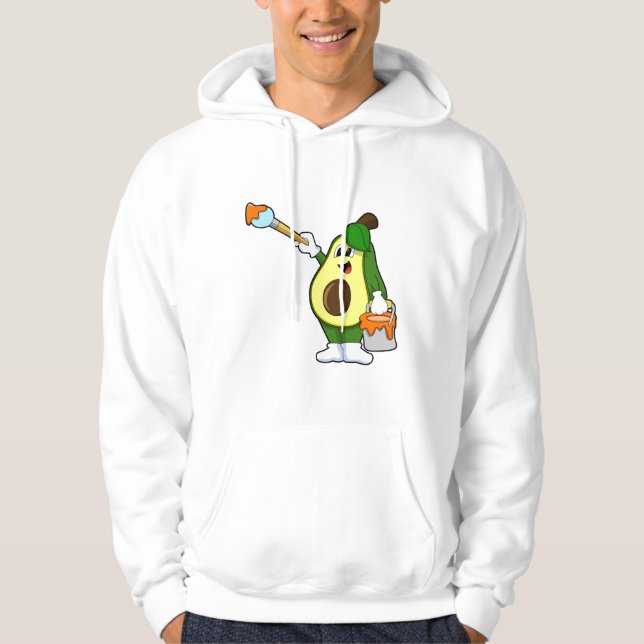 Avocado als Maler mit Pinsel Hoodie (Vorderseite)