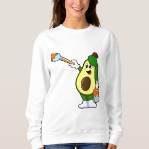 Avocado als Maler mit Pinsel Sweatshirt