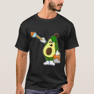 Avocado als Maler mit Pinsel T-Shirt