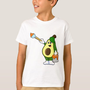 Avocado als Maler mit Pinsel T-Shirt