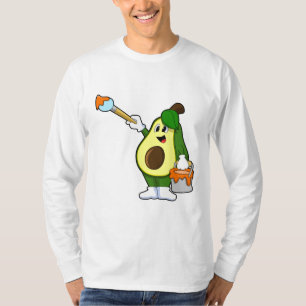 Avocado als Maler mit Pinsel T-Shirt