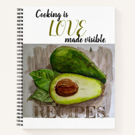 Avocado Art Design Cooking Quote Rezept Notebook Notizbuch