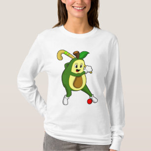 Avocado at Hockey with Hockey bat T-Shirt