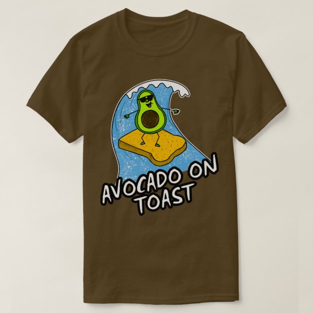 Avocado auf Toast Surfer Avocados Vegan Sum T-Shirt (Design vorne)
