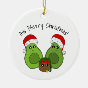 Avocado - Avo Frohe Weihnachten Familie Niedliche Keramik Ornament