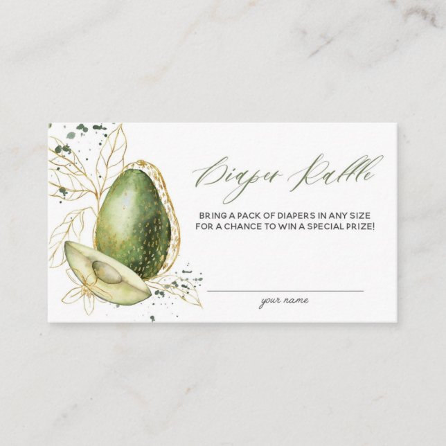 Avocado Baby Duwer Windelwaschkarte Visitenkarte (Vorderseite)