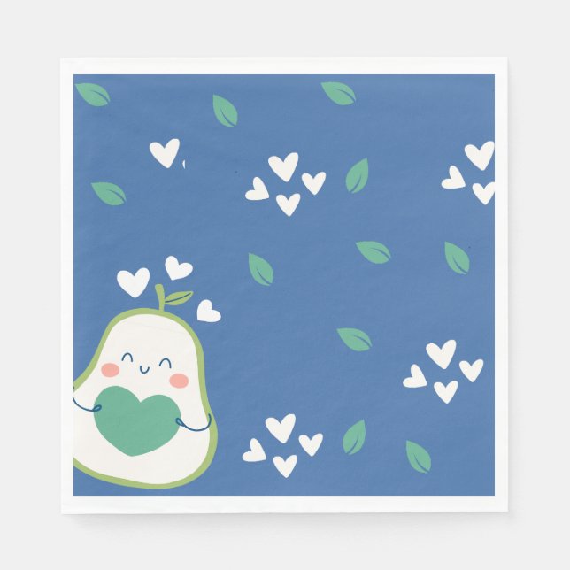 Avocado Baby Shower, Baby Boy, Niedlich Avocado Serviette (Vorderseite)