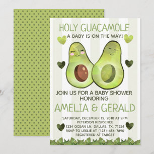 Avocado-Babyparty-Einladung laden ein Einladung