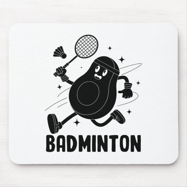 Avocado Badminton Gesunde vegetarische Ernährung Mousepad (Vorne)