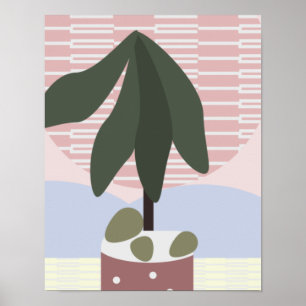 Avocado-Baum-Rosé dezente Geometrie  Poster