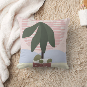 Avocado-Baum-Scham-Geometrische Rosa-Grün-Tönung  Kissen