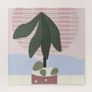 Avocado-Baum-Schüchtern-Rosa Geometrisch Puzzle