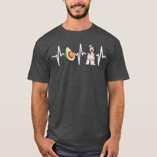 Avocado Bearded Collie Heartbeat Dog Lover T-Shirt
