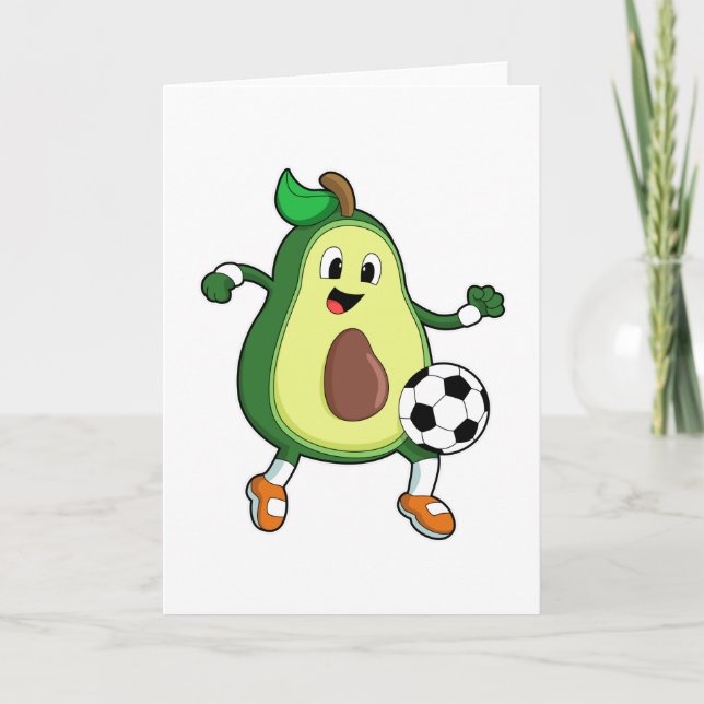 Avocado beim Fußball-Sport Karte (Vorderseite)