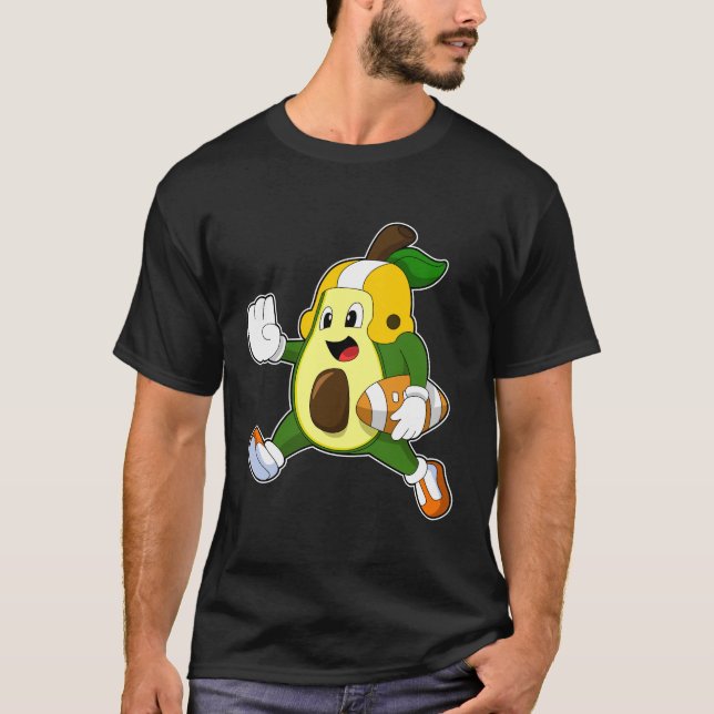 Avocado beim Fußballsport T-Shirt (Vorderseite)