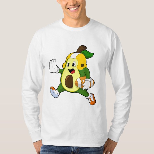 Avocado beim Fußballsport T-Shirt (Vorderseite)