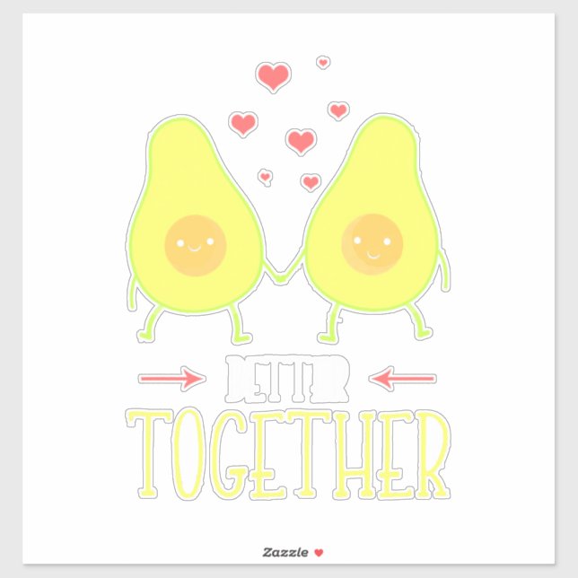 Avocado Better Together Aufkleber (Blatt)
